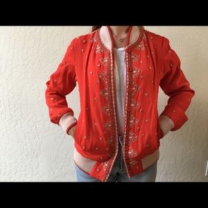 Embroidered bomber jacket